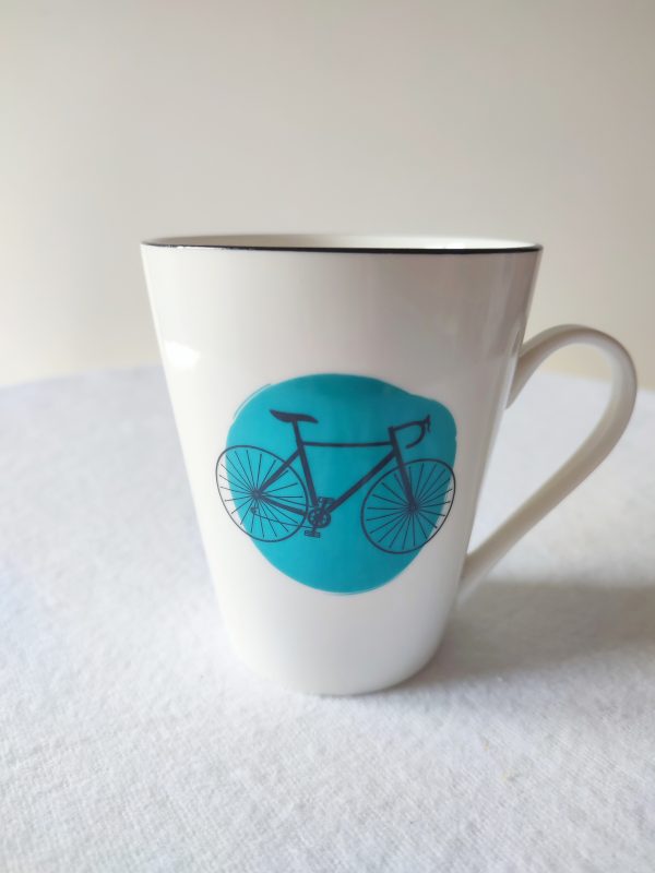 Tasse en porcelaine illustration bicyclette - Boré Strasbourg Alsace