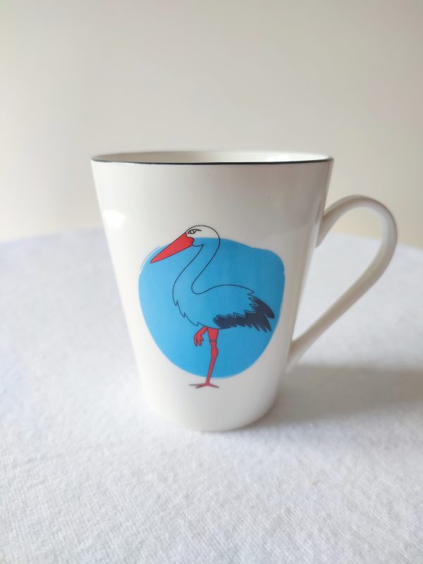 Tasse en porcelaine illustration cigogne - Boré Strasbourg Alsace